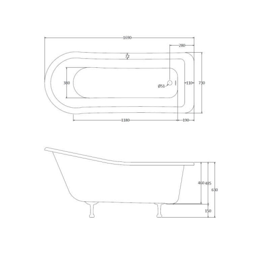 BC Designs Fordham Bath Painted 1500